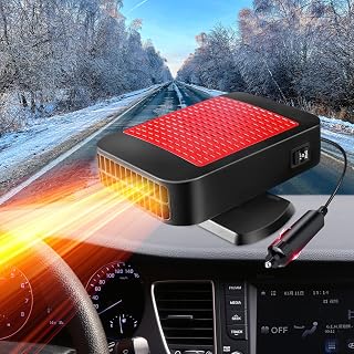 12V Portable Car Heater, 360° Rotation Plug in Car Defroster Defogger | 2-in-1 Fast Heating &amp; Cooling Fan for Winter Frost Removal