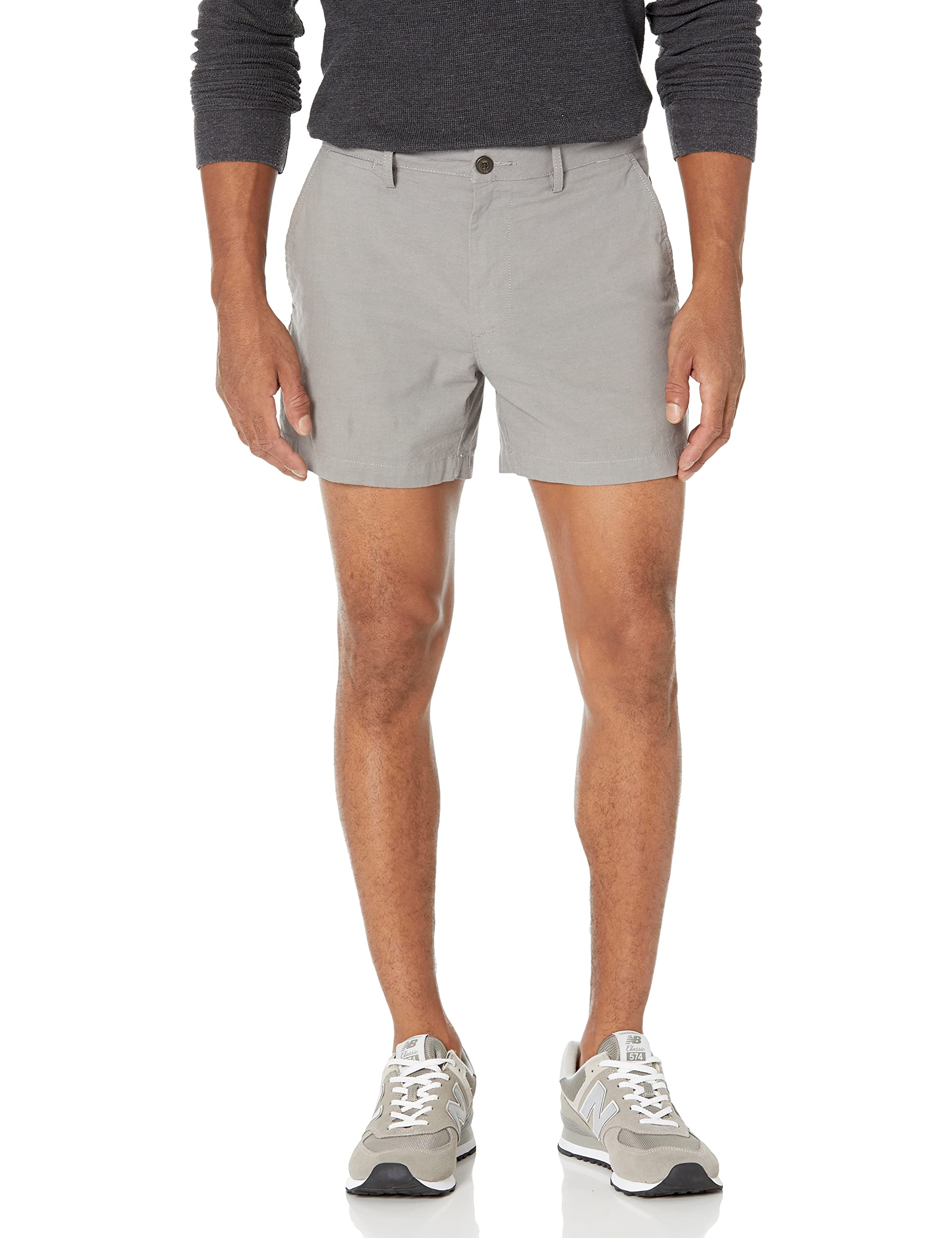 Amazon Essentials Men's Slim-Fit 5" (13cm) Flat-Front Comfort Stretch Chino Shor