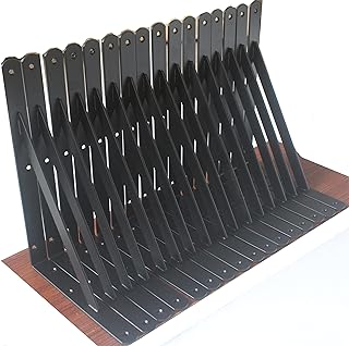 12 Pack L12 x H 8" Black Heavy Duty Shelf Brackets with Screws Metal Shelf Brackets Shelf Support Angle Brackets for Shelves L Brackets Heavy Duty Floating Shelf DIY