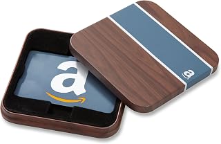 Amazon Physical Gift Card in a Brown & Blue Tin |
