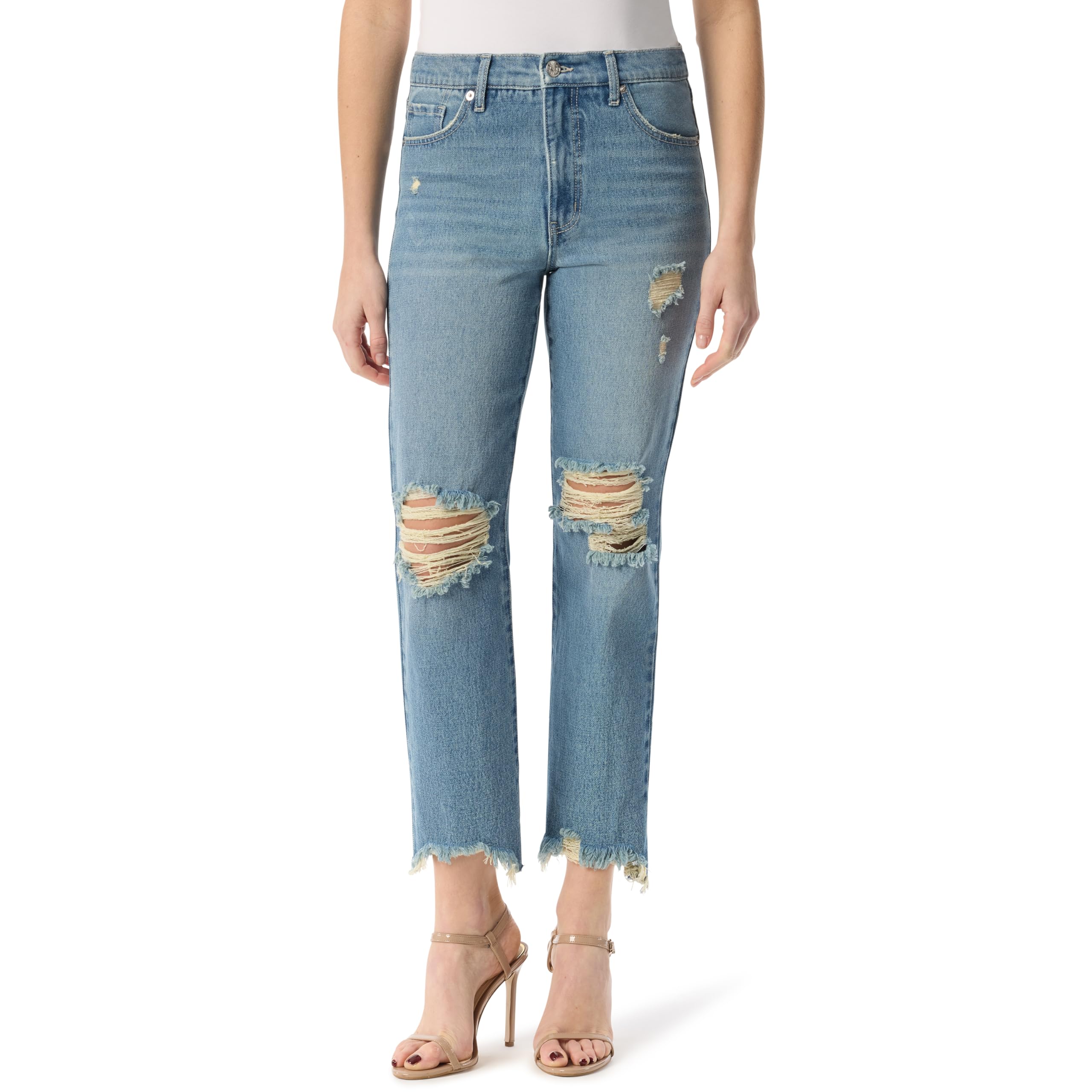 Jessica Simpson Womens Harmony High Rise Slim Straight Ankle StandardJeans