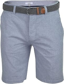 Xact Men's Cotton Chino Shorts with Belt - Oxford, Regular Fit, Summer Stylish and Cool