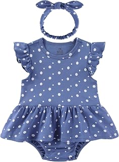Baby Girl Clothes Summer Ruffled Sleeve Romper Dresses Infant Outfit Set