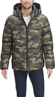 Tommy Hilfiger Classic Hooded Puffer Jacket (Regular and Big & Tall Sizes) Men's Alternative Long Coat, Camouflage, XS