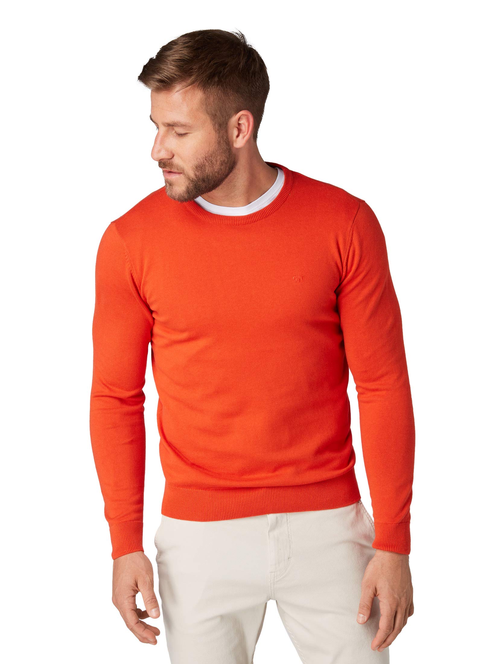 TOM TAILOR Men's Basic Plus Size Sweater with Embroidered Logo