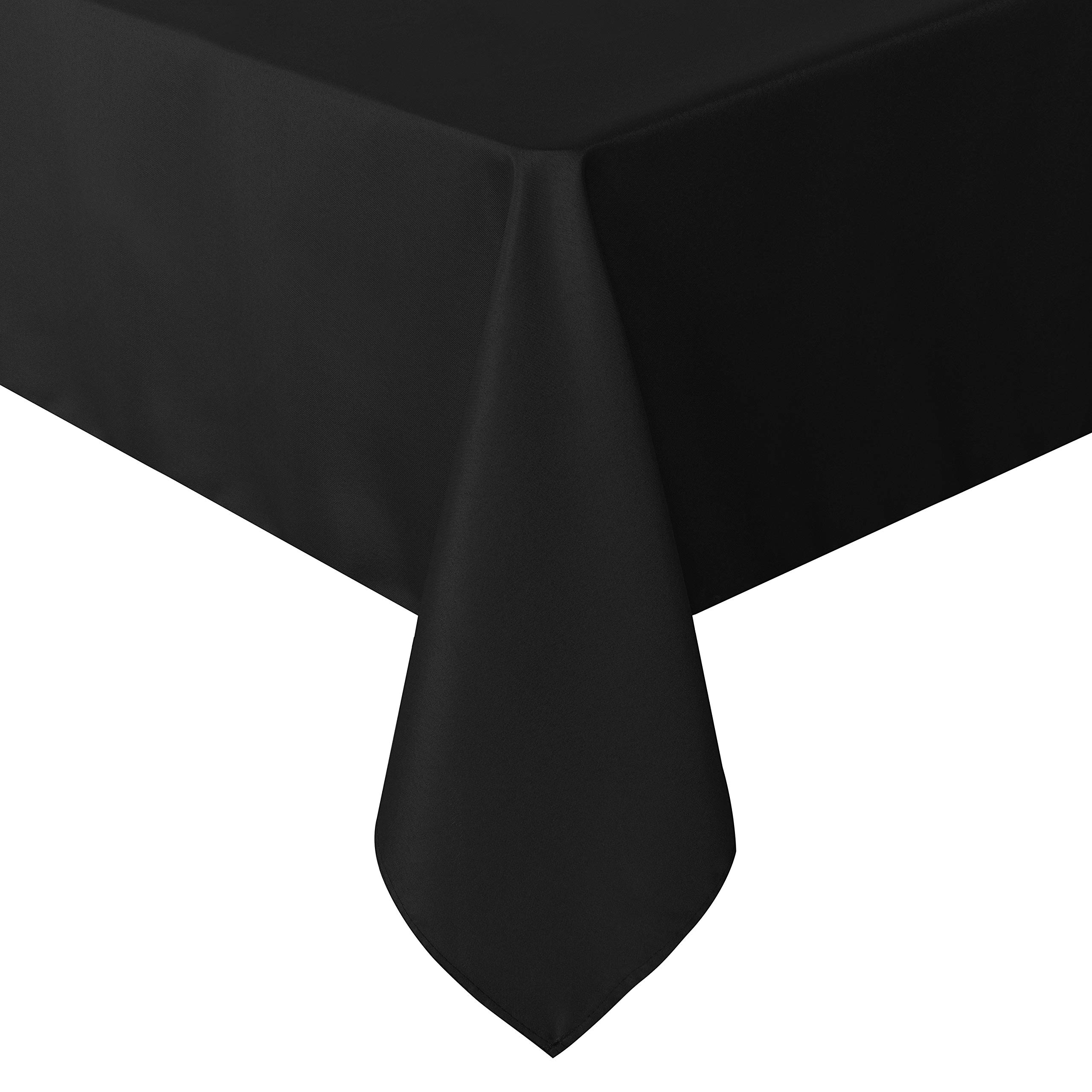 sancua Rectangle Tablecloth, 60 x 84 Inch, Black | Stain and Wrinkle Resistant, 