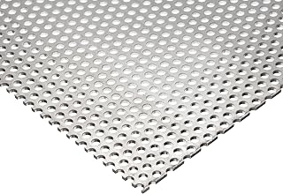 3003 Aluminum Perforated Sheet, Unpolished (Mill) Finish, H14 Temper, Staggered Round 0.0625" Holes, 0.063" Thickness, 14 Gauge, 24" Width, 24" Length, 0.109375" Stagger, 23% Open Area, OnlineMetals