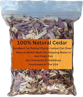 100% Natural Cedar Shavings | Multi | Perfect for Outdoor or Indoor Potted Plants | Dog Bedding (Small)