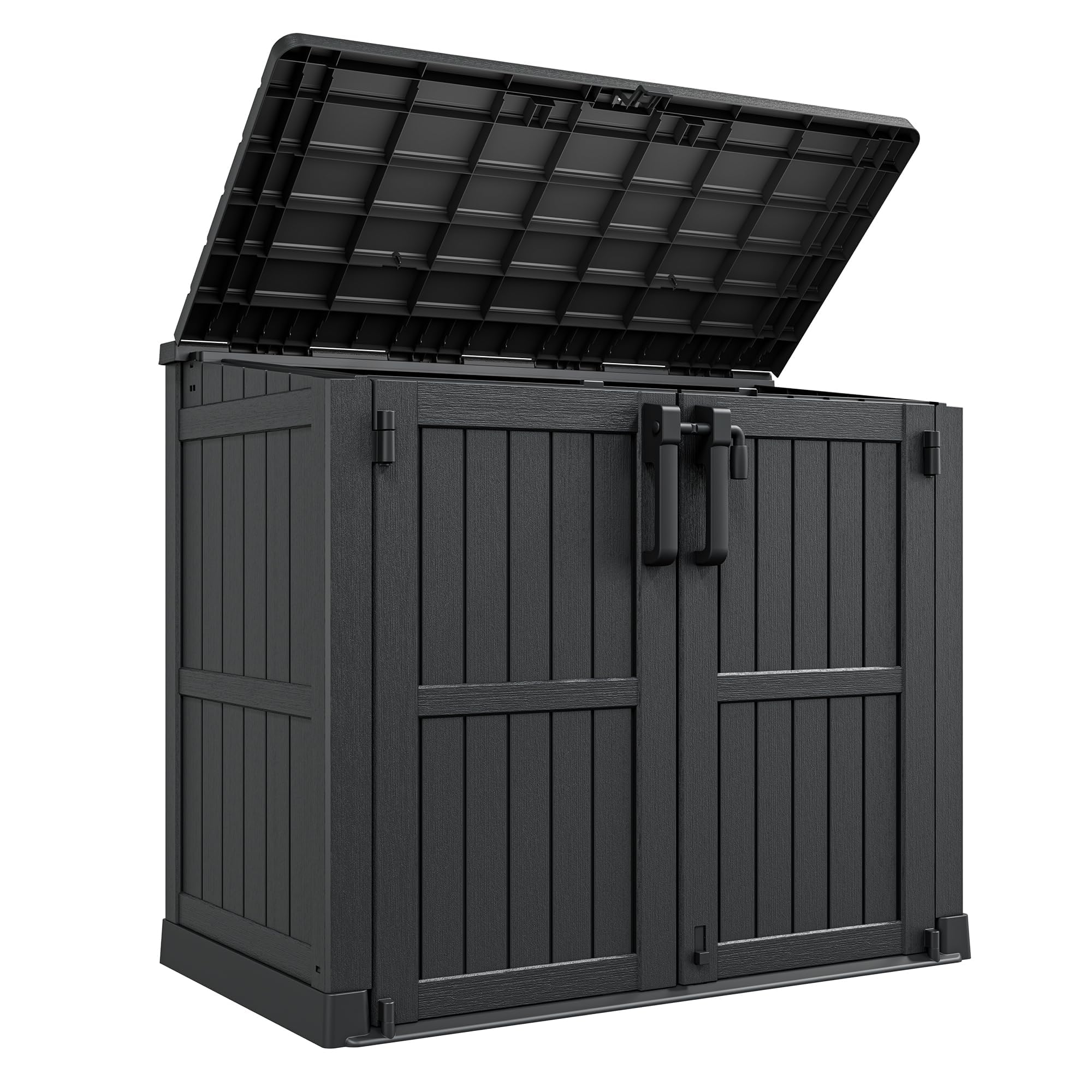 LHBcraft Outdoor Storage Cabinet 36 Cu Ft, Portable Horizontal Storage Shed with