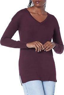Amazon Essentials Women's Lightweight Long-Sleeve V-Neck Regular Fit Tunic Sweater (Available in Plus Sizes)