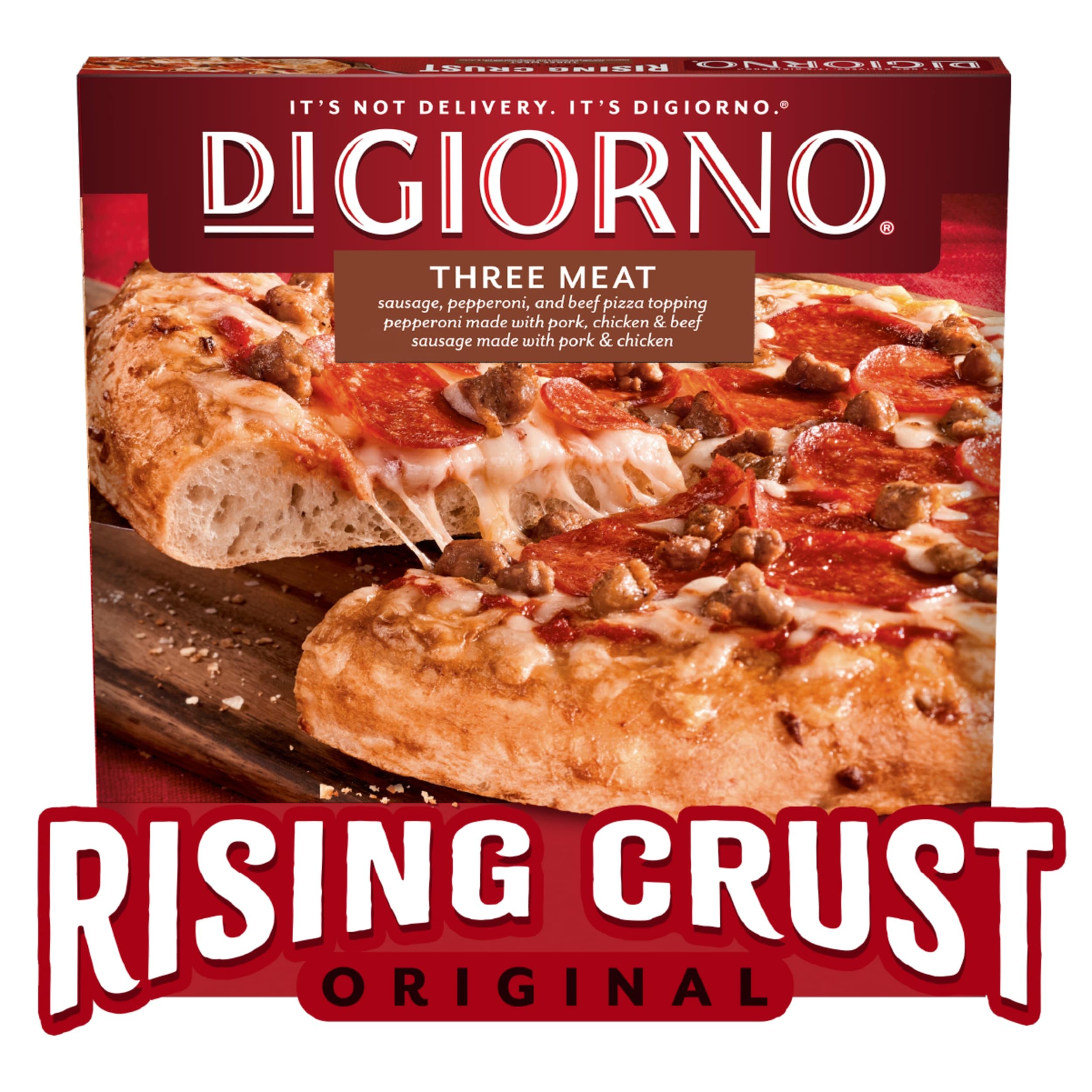 DiGiorno Three Meat Rising Crust Frozen Pizza, 27.1 oz | Rising crust; three mea