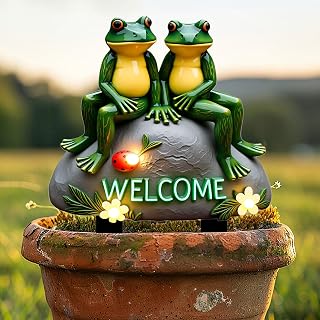 Couple frog acrylic garden stakes, indoor and outdoor garden acrylic decorations, great gift for flowerpot ornaments and landscapes, suitable for patio and lawn