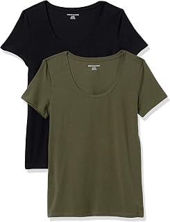 Amazon Essentials Women's Regular-Fit Short-Sleeve Scoop Neck T-Shirt (Available in Plus Size)