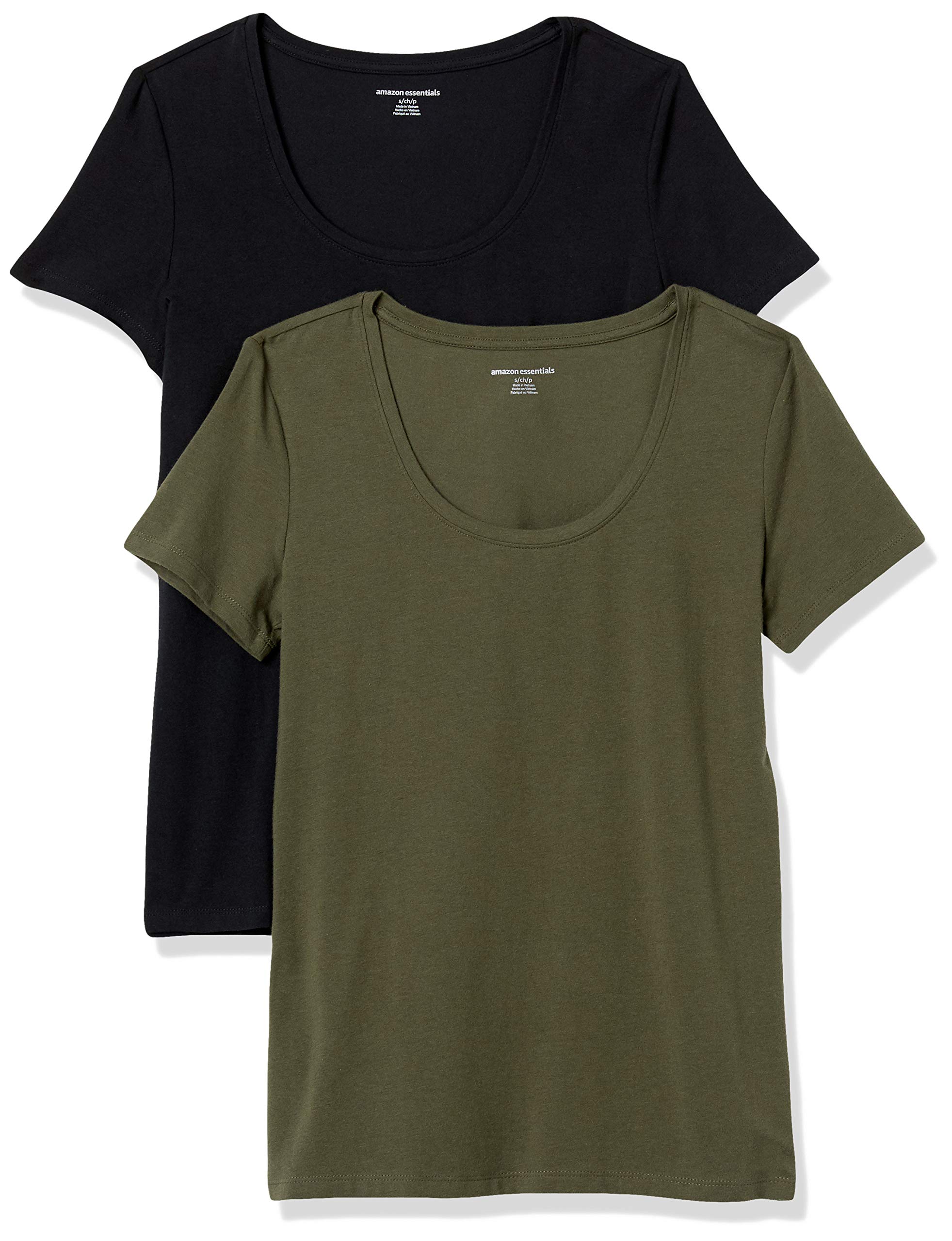 Amazon Essentials Women's Regular-Fit Short-Sleeve Scoop Neck T-Shirt (Available