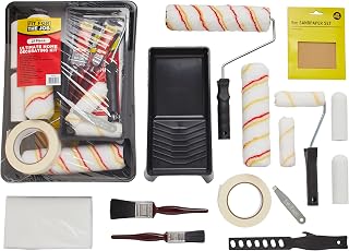 Fit for the job 21pcs Ultimate Paint Rollers & Trays Set | Paint Brushes, Dust Sheet, Sandpaper, Tape & More-Roller Sets for Painting Walls & Ceilings with Emulsion, Mini Rollers