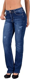 ESRA Women's Jeans Trousers Straight Cut Straight to Plus Size G400