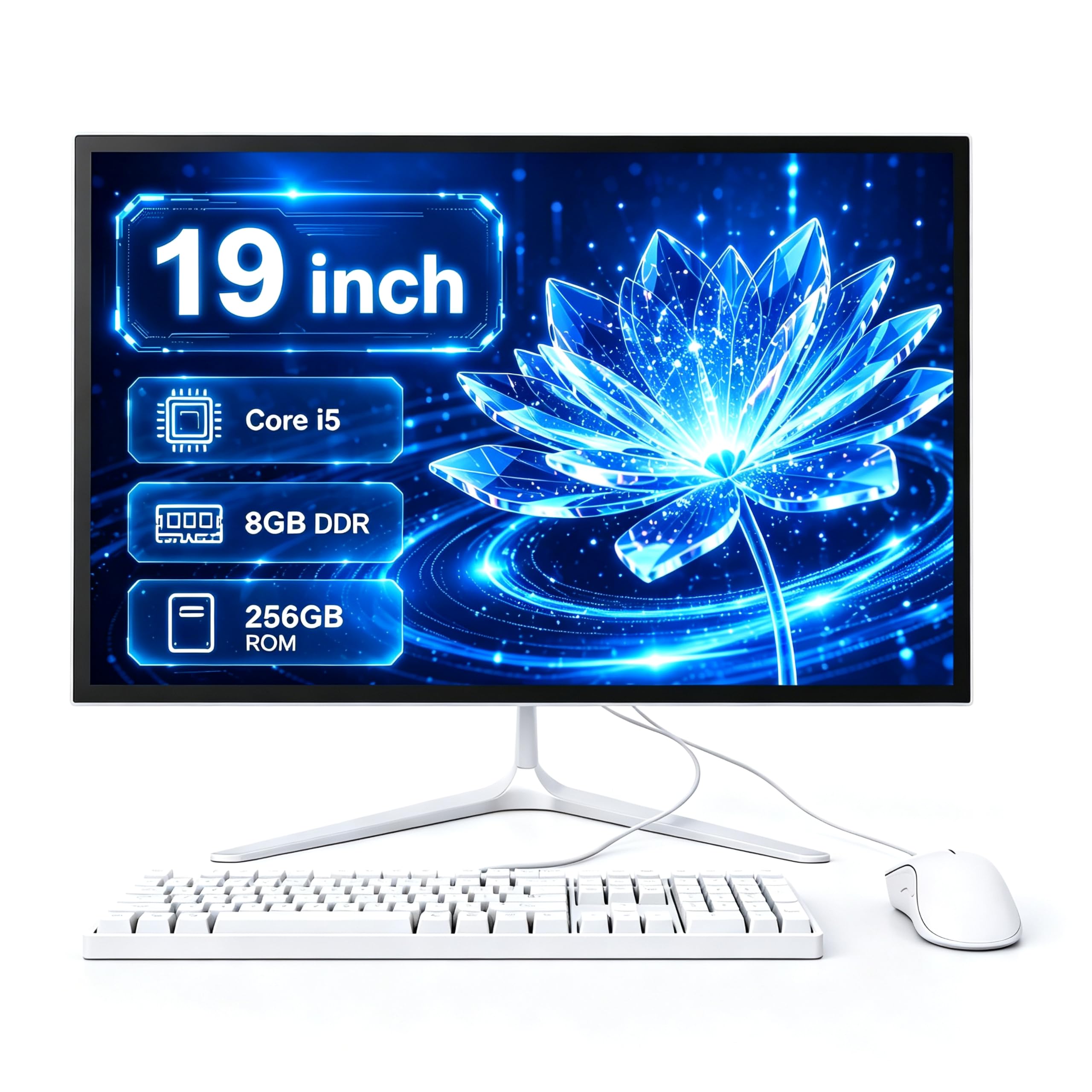 19inch All-in-One PC, HD Display, Slim Space-Saving, for Home & Office use | Cor
