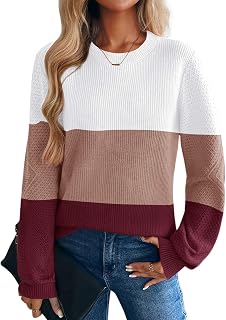 Zeagoo Maglione da donna autunno 2025 alla moda con scollo a V a maniche lunghe S-XXL