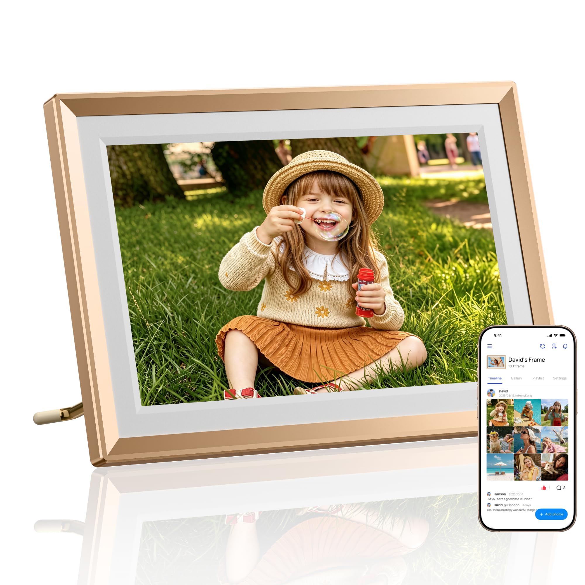 ARZOPA D10 Metal Digital Picture Frame Free Cloud Storage No Subscription 10.1" 