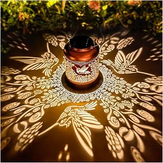 Hummingbird Solar Lanterns Outdoor Waterproof Hanging Solar Lights Hummingbird Gifts for Women Men Mom Metal Bird Decorative LED Lanterns for Yard, Patio, Lawn, Pathway, Landscape, Garden Decor
