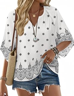 Zeagoo Women's Summer Elegant Summer Boho Tops Holiday Tops