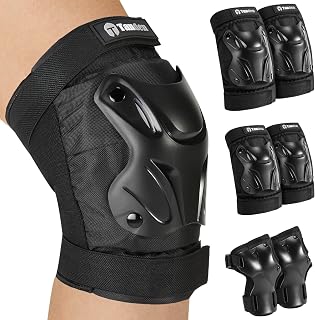 Tanden Skating Protective Gear Kids Toddler Knee Pads and Elbow Pads Set, Bike Protection for Kids Wrist Guards for Roller Skating Skateboarding Cycling Black