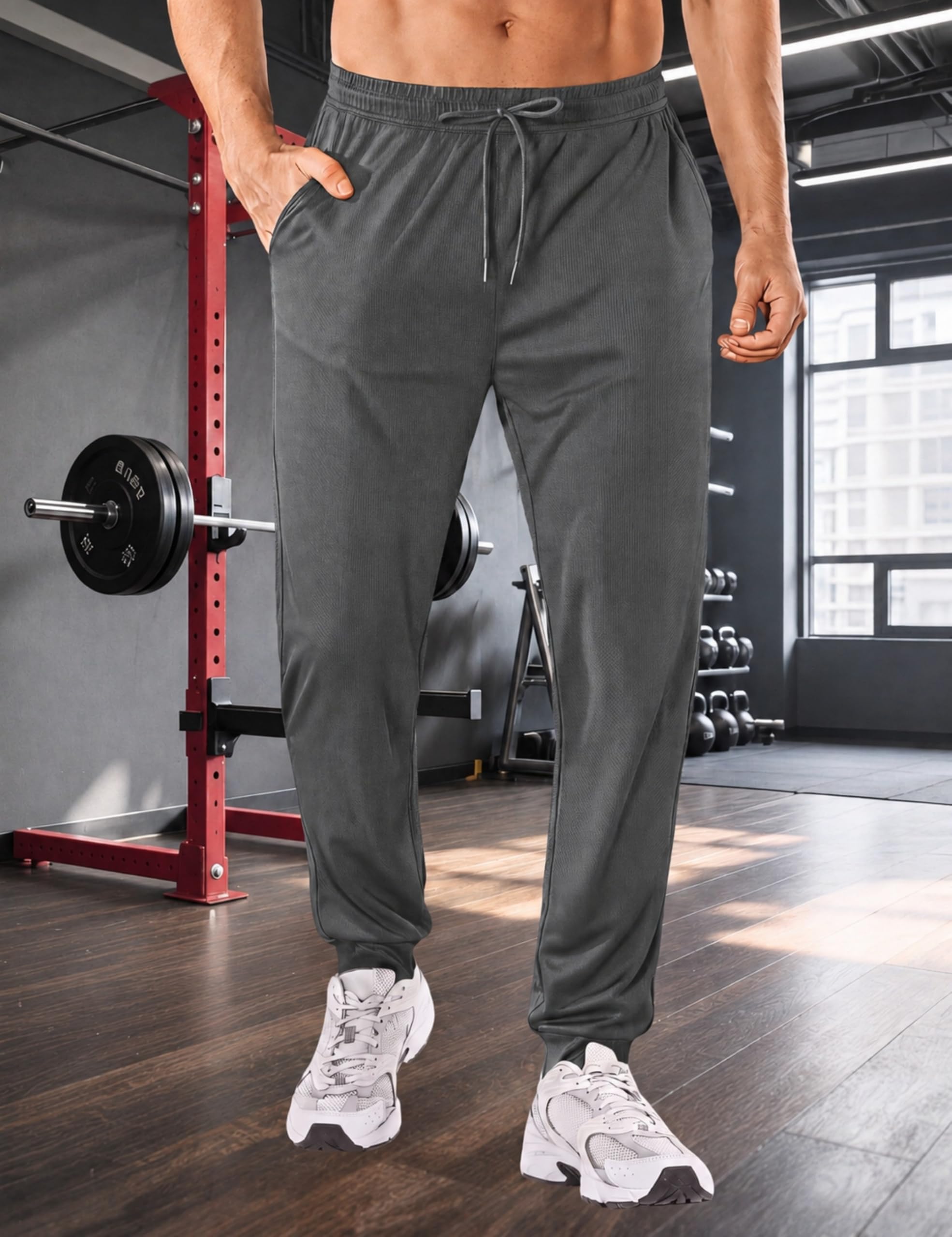Pantalon de survêtement léger à séchage rapide pour homme avec poche