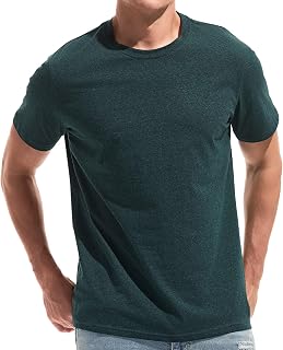 VEIISAR Men's Cotton Stretch T-Shirt, Midweight, Soft & Breathable, for Daily & Sports, All-Season