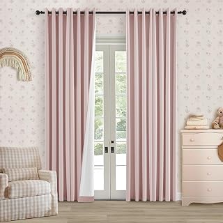 TWODRAPES Pink 100% Blackout Curtain Bronze Grommet Drapes Girls Room 52x84 | 100% Black Out Drapes, Noise Reduction, for Bedroom Livroom, Heat Insulation, Thermal Retention, Bronze Grommet Top, 2 Panels