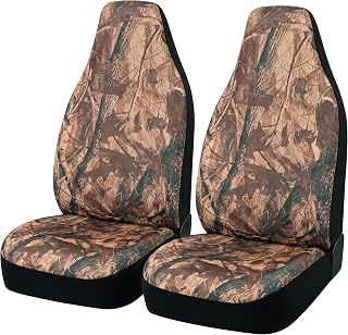 TOYOUN Camo Universal Front Car Seat Covers Waterproof Wrap Seat Covers Fits Most Vans Trucks 2 Seater Cars Camouflage Forest Pattern