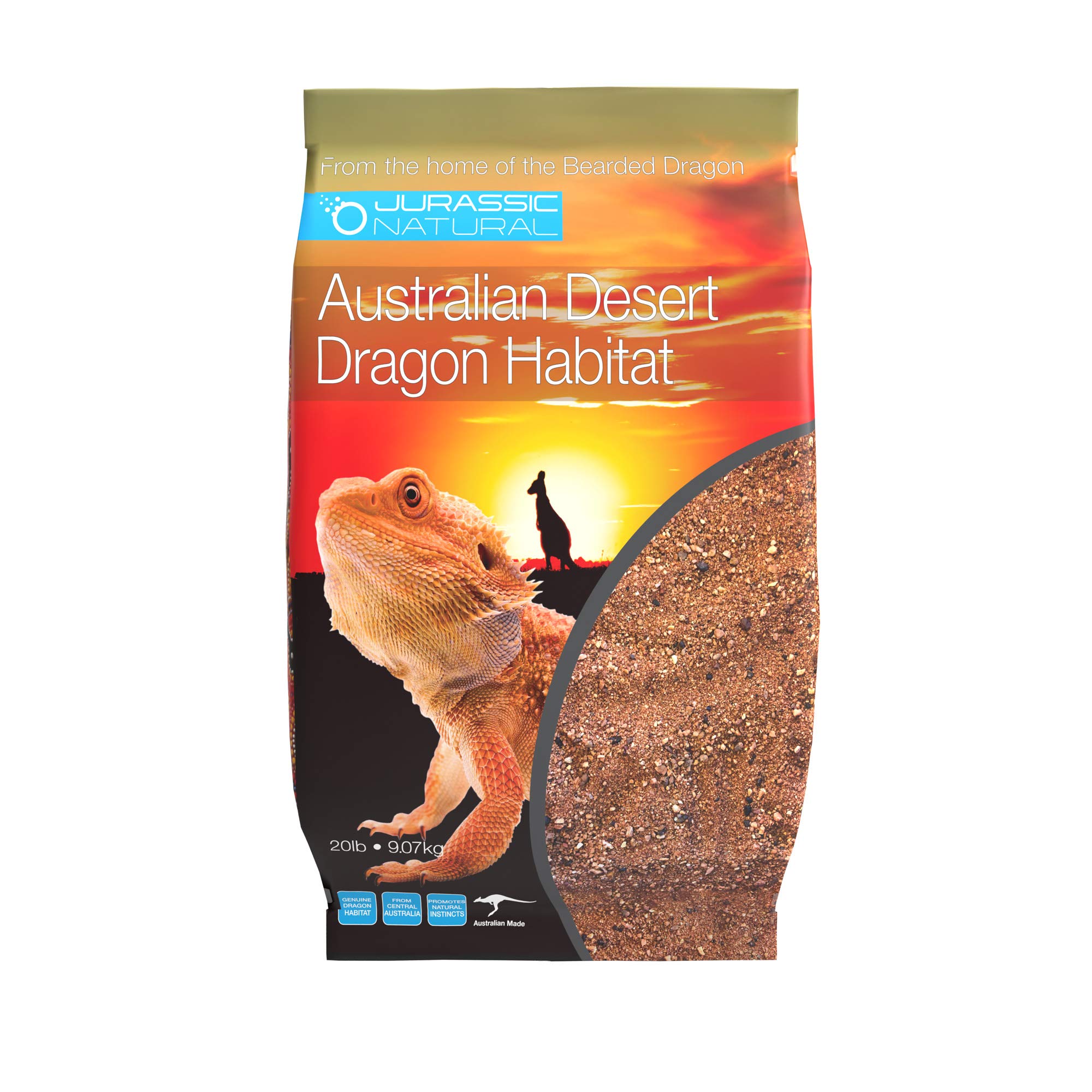Jurassic Natural Australian Desert Dragon Habitat Substrate, Red, 20lb | For Bea