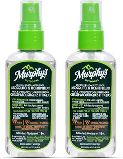 Murphy's Outdoors Mosquito & Tick Bug Repellent Spray, 118 mL (Pack of 2) | Plant-based active ingredient; Oil of lemon eucalyptus provides up to 6 hours of mosquito and tick protection; DEET-free
