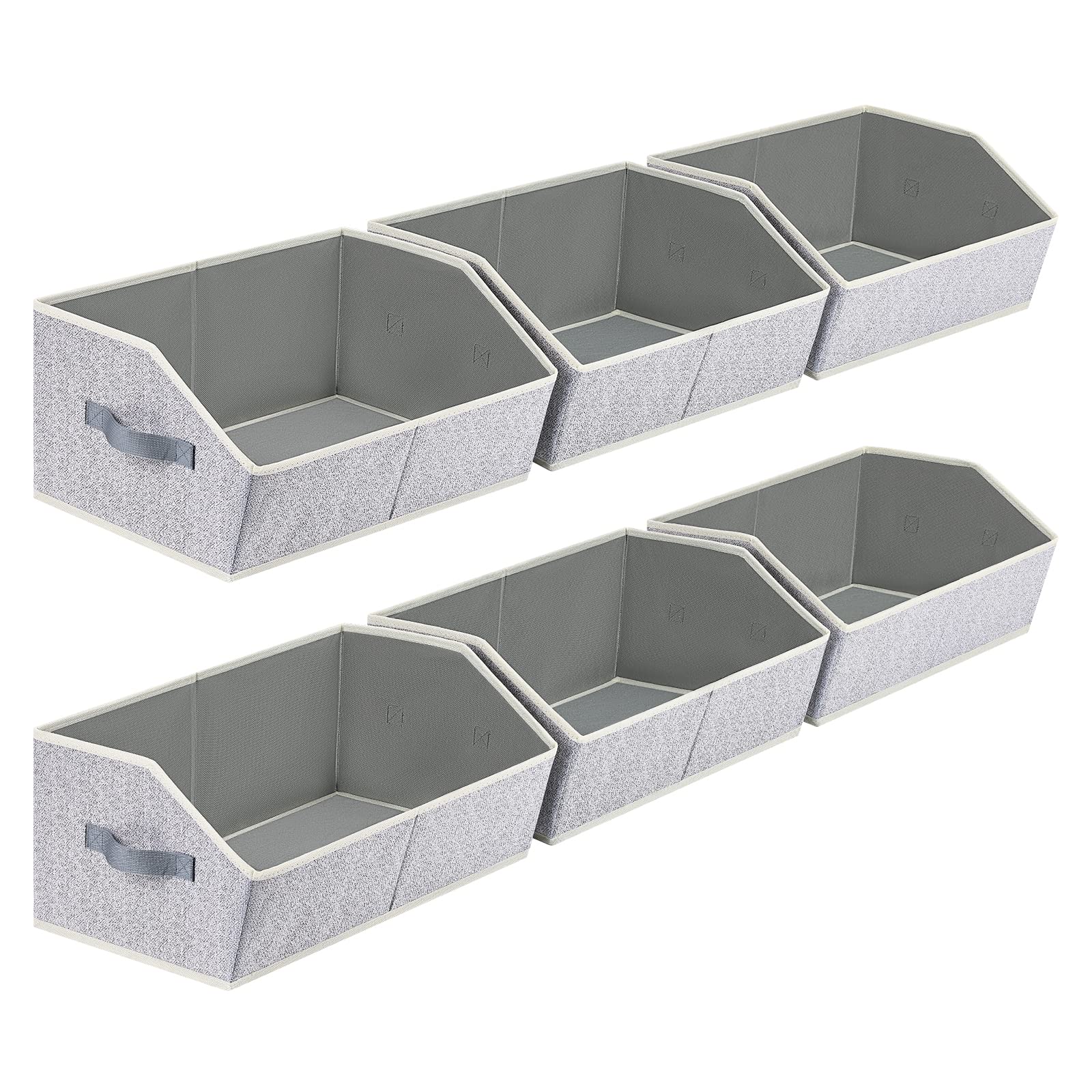 Homsorout Closet Organizers Bins 6 Packs - Large Closet Shelf Organizer with Han