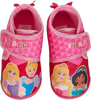 Disney Girls Princess Slippers for Toddlers, First Walking Slippers, Children's Slippers with Easy Closure, Nursery Slippers, Pink, EU 24