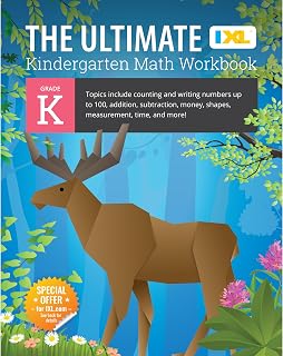 IXL The Ultimate Math Kindergarten Workbooks, Activity Book for Kids Ages 5-6 Covering Addition, Subtraction, Learn to Write and Count Numbers Through 100, Shapes, Telling Time, and More Mathematics