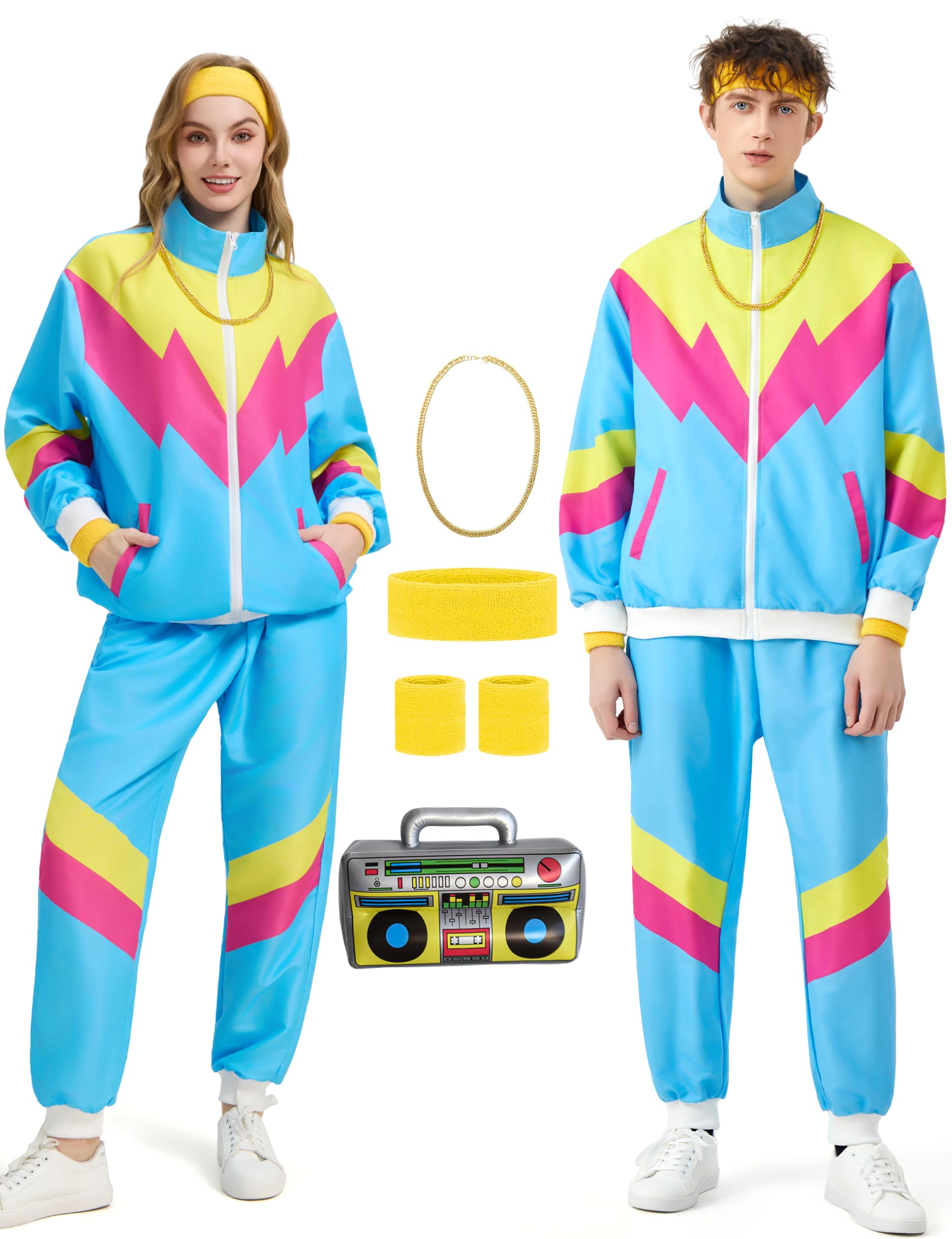 80s 90s Outfit, Men's, Women's 80s Tracksuit, Jacket, Trousers Suit, 90s Jogging