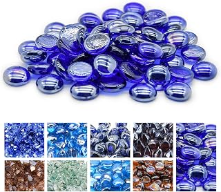 GasSaf 3/4 Inch Cobalt Blue Fire Glass Beads for Fire Pit, 10 Pound | Fire Glass for Propane or Natural Gas Fireplace, Replaces Existing Gas Logs & Lava Rocks