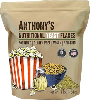 Anthony’s Premium Nutritional Yeast Flakes, 1 lb, Fortified, Gluten Free, Non GMO, Vegan