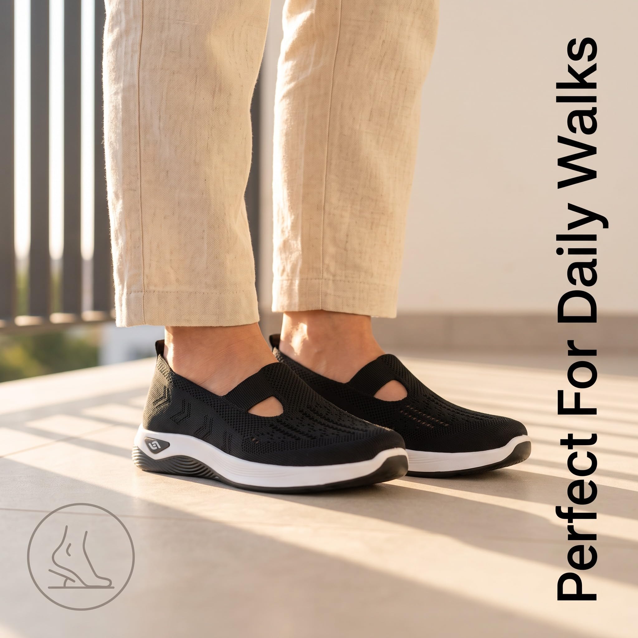 Generic Women's Walking Shoes: Breathable, Comfortable, Non-Slip, Lightweight, A