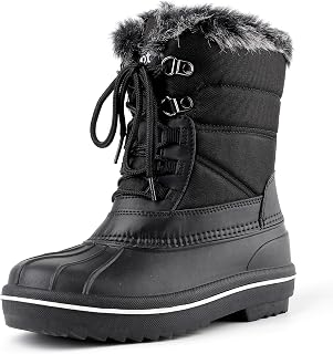 riemot Snow Boots Women Winter Water-resistant Boot Warm Fur Lined Boots Non-Slip Walking Booties Shoes, Black