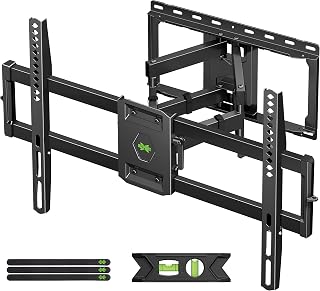 USX Mount Full Motion TV Wall Mount for Most 42-90" TV Holds up to 132lbs | TV Mount Bracket Dual Swivel Articulating Tilt 6 Arms, Max 16" Wood Studs, VESA 600x400mm, Fits 55/65/75/85/86"