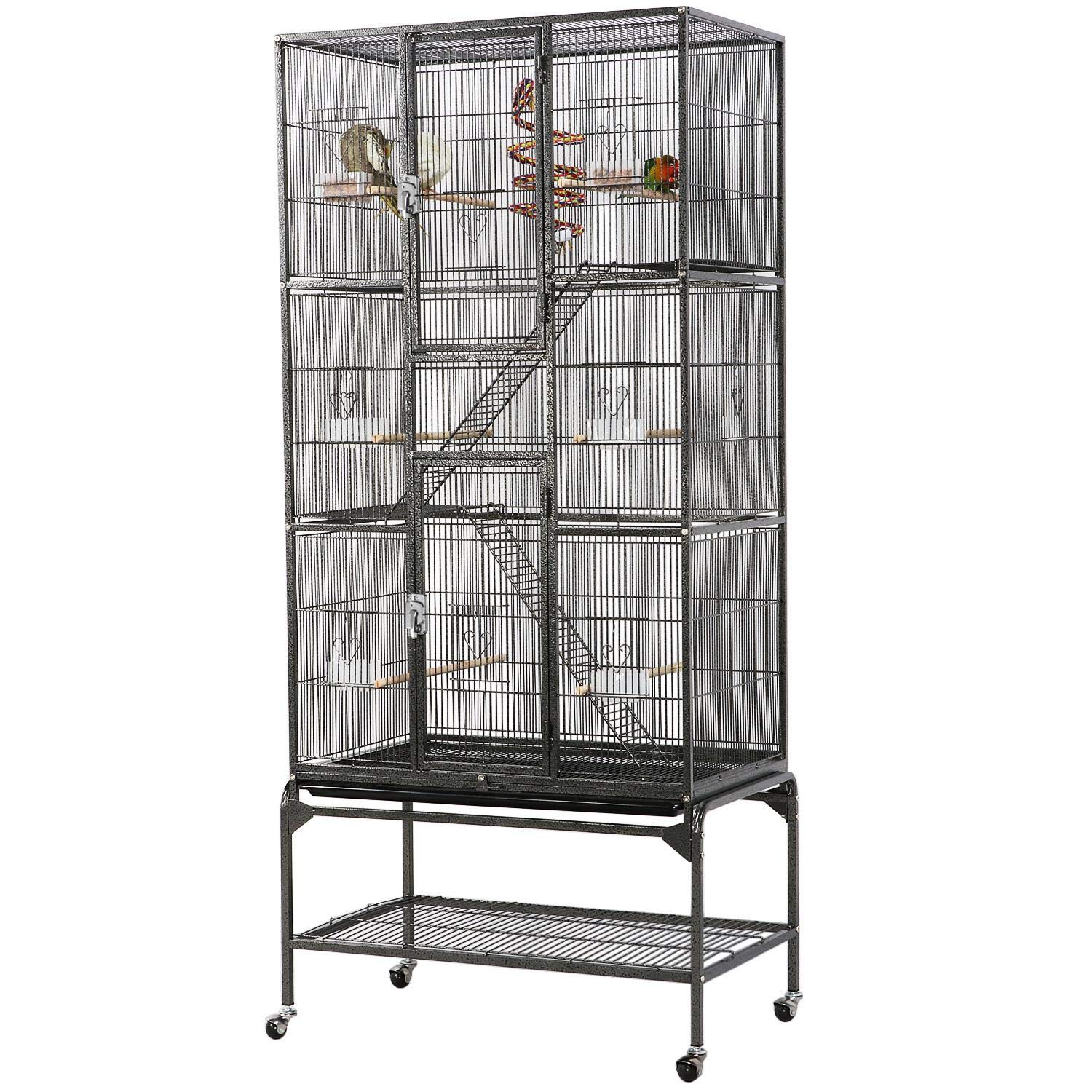 Yaheetech 69-Inch Large Bird Cage for Parakeets Budgies, 3-Tier Flight Cage | De