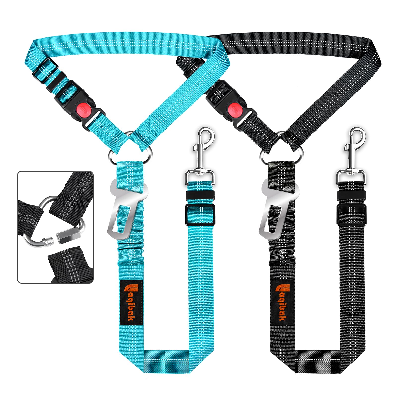 Laqibak Removable Dog Seat Belt Harness for Car, 3 in 1 Pet Seatbelt Leash | Ret