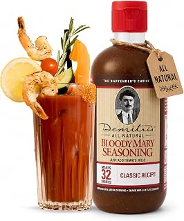 Demitri's Bloody Mary Seasoning Classic Recipe, 8oz Bottle (Pack of 1) | All Natural Bloody Mary Mix With Worcestershire, Horseradish & Celery Seed, Perfect For Cocktail Parties, Brunch & Tailgates