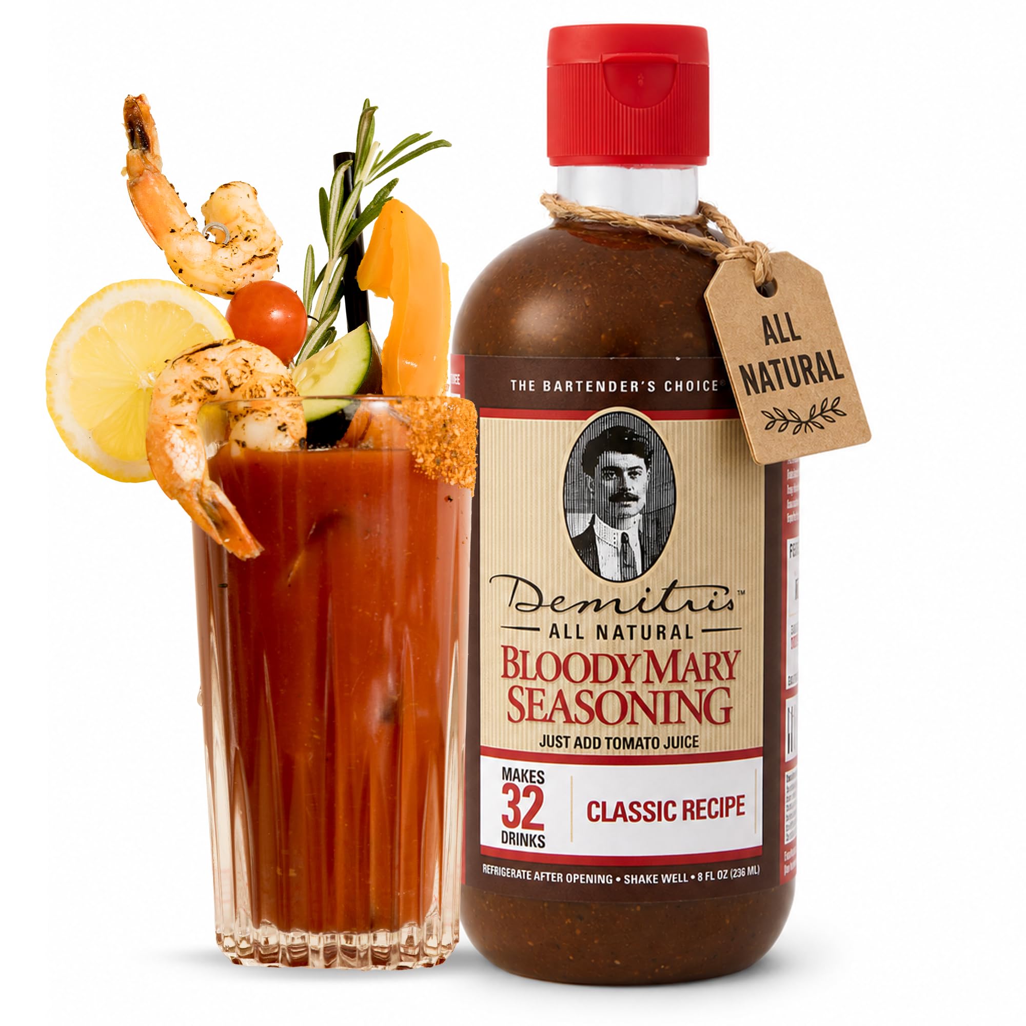 Demitri's Bloody Mary Seasoning Classic Recipe, 8oz Bottle (Pack of 1) | All Nat