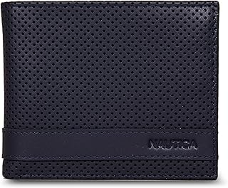Nautica Men's Bifold Leather Wallet | RFID Blocking | ID Window | Card Slots | Organization | Durable | Stylish