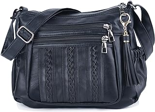 ELDA Purses for Women Pocketbooks Soft PU Leather Ladies Crossbody Purse Multi Pocket Shoulder Bag