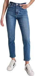 DKNY Womens Slim Straight Crop Jeans