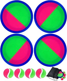 Morcheiong Toss and Catch Ball Game Outdoor Toys Beach Games for Kids Family with 4/6 Paddles 4 Balls and 1 Storage Bag