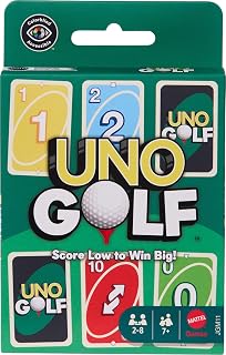 Mattel Games UNO Golf Card Game for Kid, Adult & Family Nights, Parties & Travel, 112-Card Deck, 2 to 8 Players Ages 7+ Years